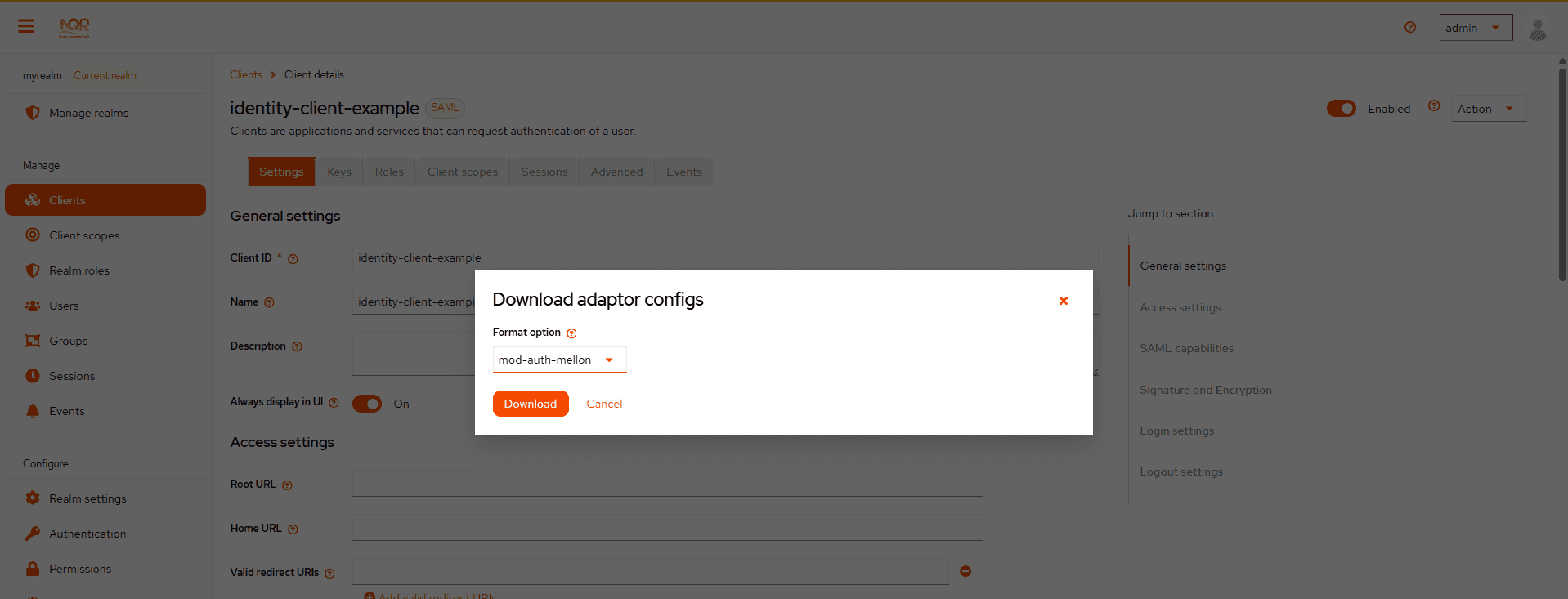 Download Mod Auth Mellon adapter config