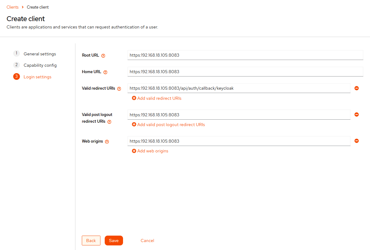 Login settings