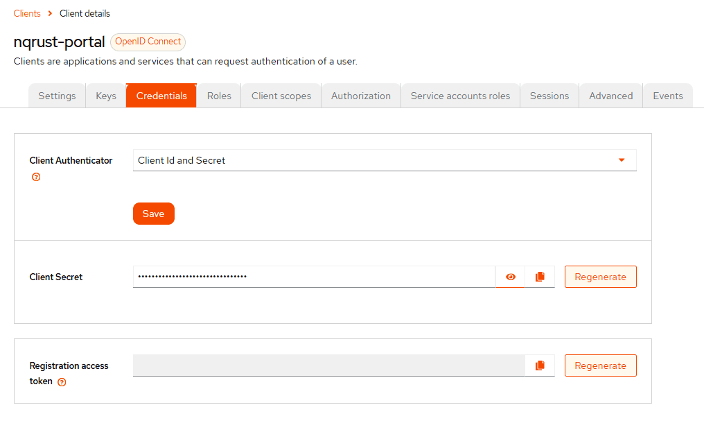Copy client secret